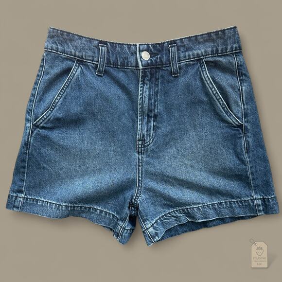 GAP Denim Shorts Womens 4/27 High Rise 3.5” Inseam Classic Blue - Picture 1 of 4